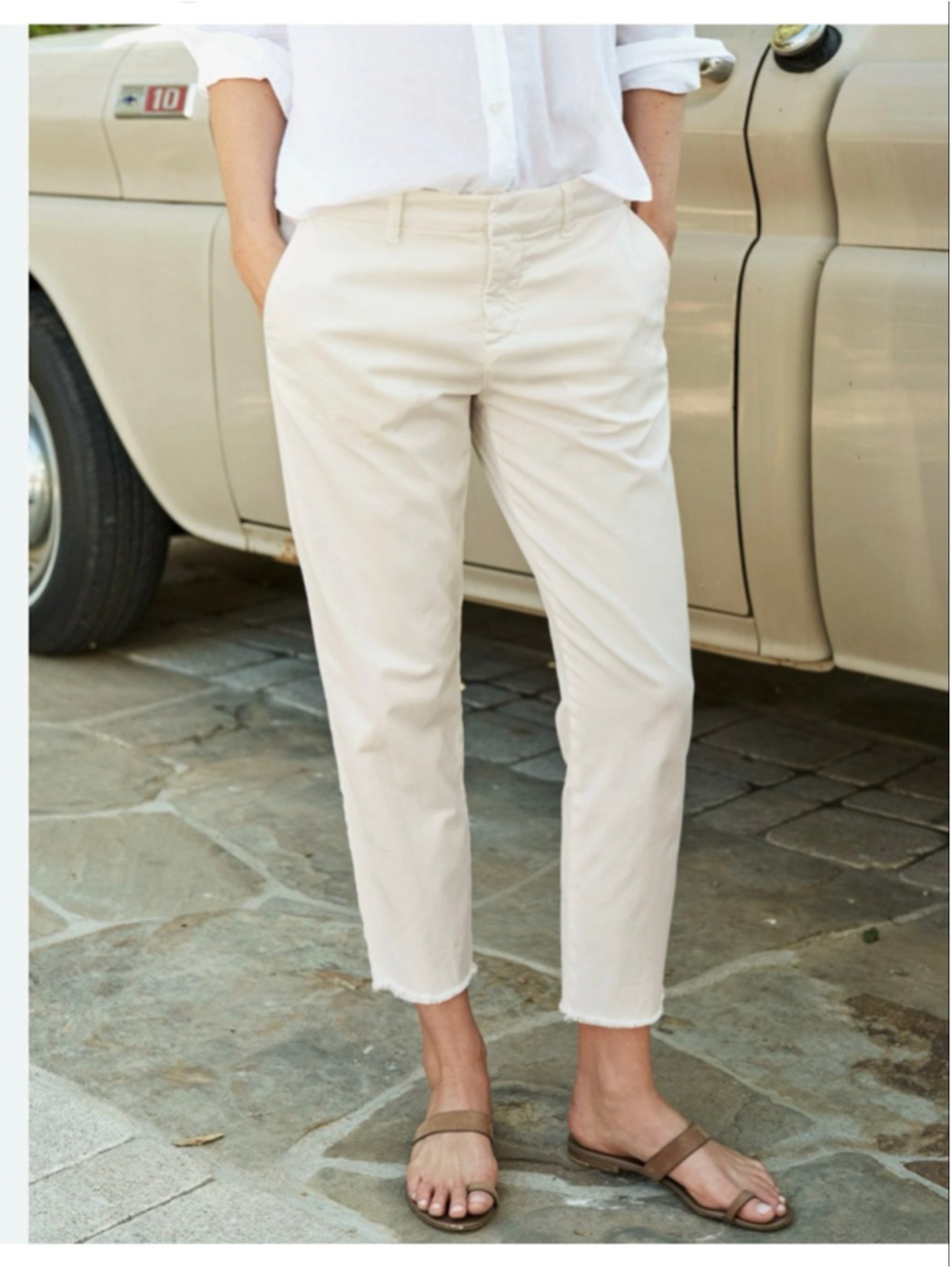 Women's Frank & Eileen Ankle & Cropped Pants Size 4 Beige